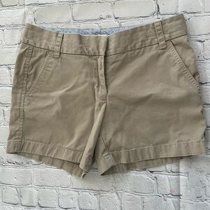 J. Crew broken in chino khaki shorts size 4